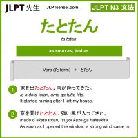 JLPT N3 Grammar: とたん (totan) .